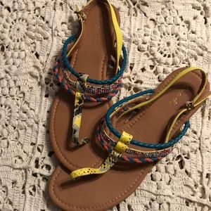 Beaded and braided sandals